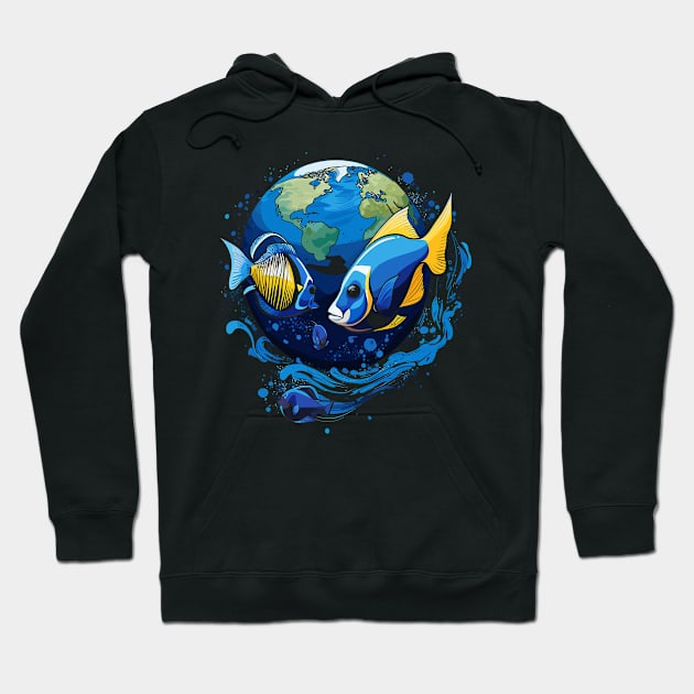 Blue Tang Earth Day Hoodie by JH Mart